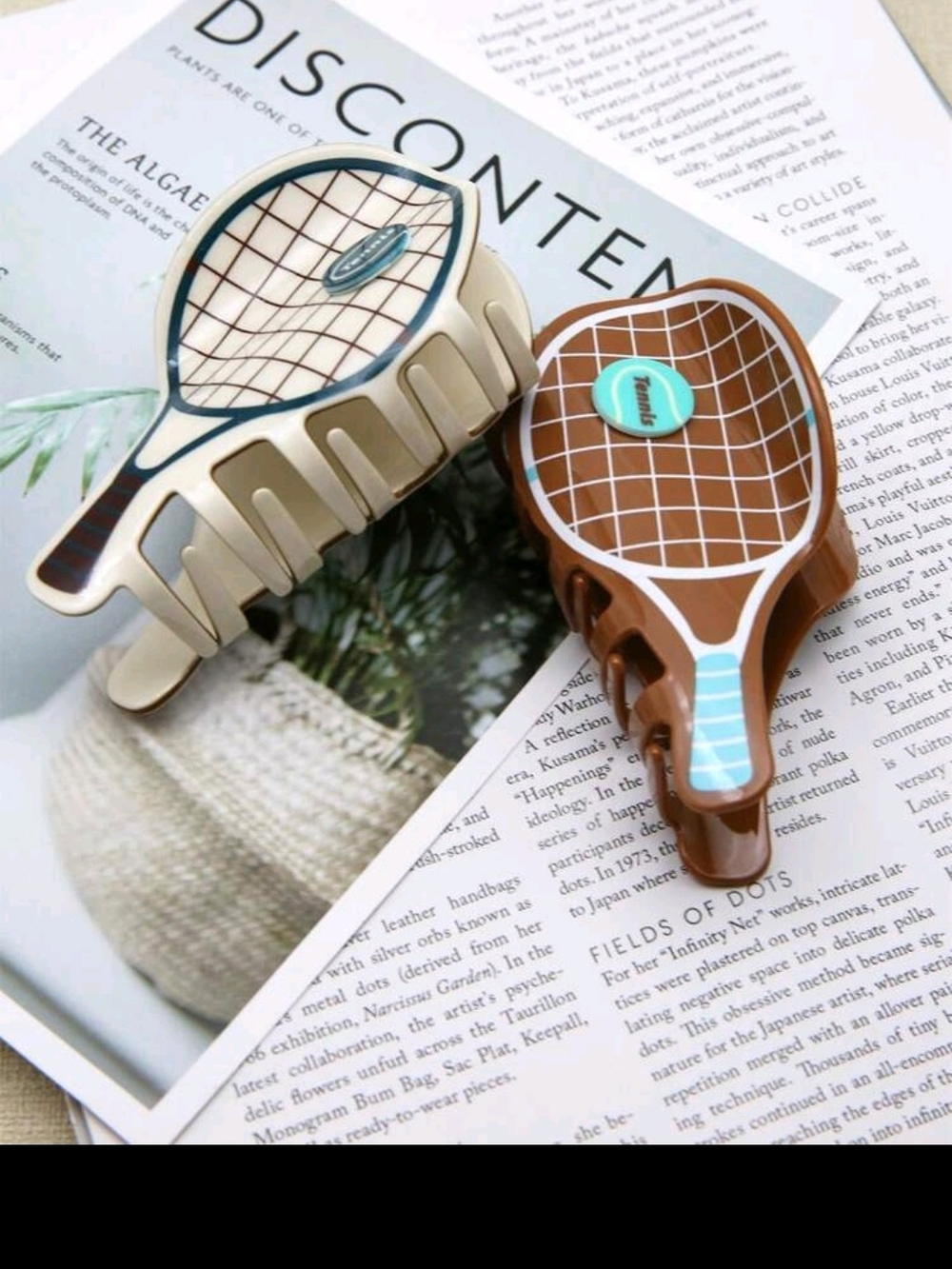 Tennis Racket Shaped Hair Claw Clips - Pickleball